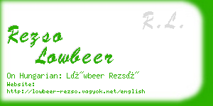 rezso lowbeer business card